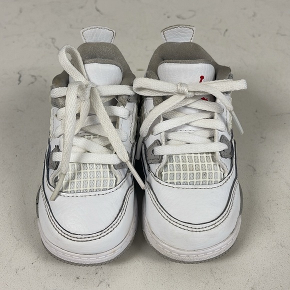 Nike Air Jordan 4 IV Retro White Oreo Toddler Sneakers BQ7670-100 Size 6C - Picture 5 of 16